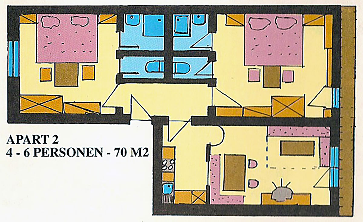 Grundriss vom Appartement in Fiss in Tirol